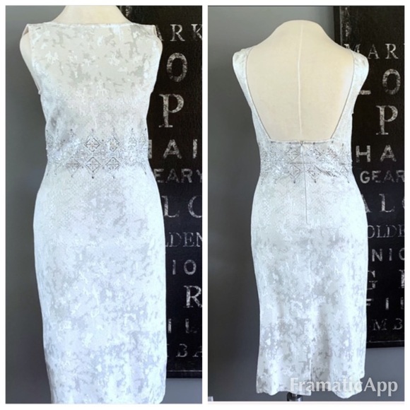 ST. JOHN EVENING Dresses & Skirts - ST. JOHN Evening | Ivory Beaded Backless Dress